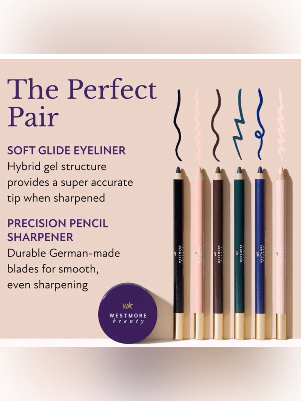 Westmore Beauty Lasting Effects Soft Glide Eyeliner Ultra Black Waterproof NIB